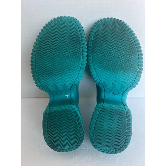 Sorel ONA Streetworks Blue Seasalt Rubber Slide Platform Chunky Heel Sandal Sz 8 - Picture 9 of 10